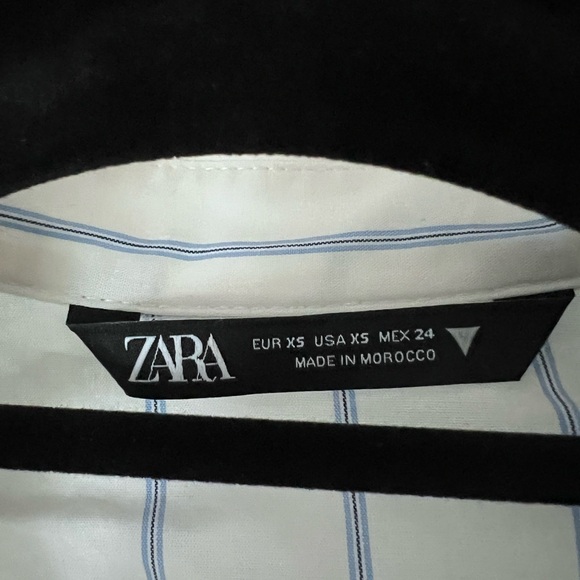 Zara Poplin Shirt tie front size xs. Loose fit - Picture 8 of 10